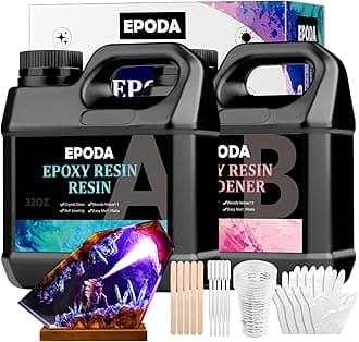 Resin 64oz/1.9l, Epoxy Resin Kit for Crafts, Bubble Free Casting Resin, 1:1 Epoxy Resin and Hardener, Resin Craft Kits for Beginners with Measuring Cups, Sticks, Gloves and Dropper Pipette