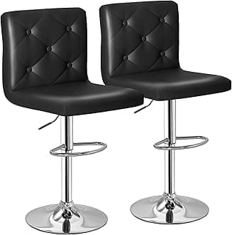 VECELO Bar Stools with Back, Set of 2
