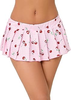 AvidloveWomen Sexy Role Play Pleated Mini Skirt Ruffle Lingerie for Schoolgirl