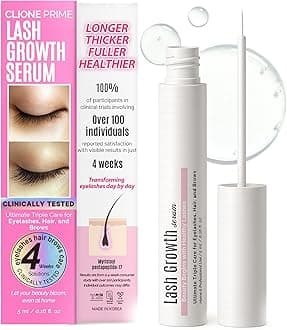 Korean Eyelash Growth Serum - Prostaglandin Free Serum de Pestañas Natural Lash and Brow Growth Thickening Lengthening Nourishing Lash Lift Brow Lamination After Care
