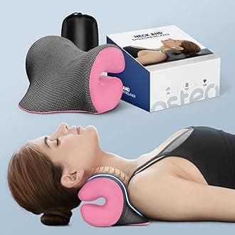 Osteo Neck Stretcher with Magnetic Therapy Cover, 2 Modes[Gentle/Strong] Pain Relief Cervical Traction Device, No Smell Neck and Shoulder Relaxer, Chiropractic Pillow for TMJ Headache Spine Alignment