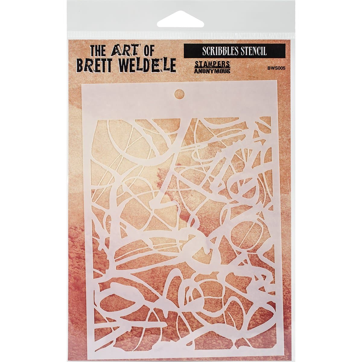 Stampers Anonymous Scribbles Brett Weldele Stencil Collection, 6.5" by 4.5"