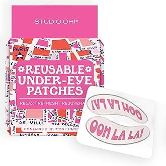 Studio Oh! Reusable Under-Eye Patches, Puffy Eyes Treatment and Under Eye Masks Skincare, 100% Silicone Eye Patches, Pairs with Favorite Serums or Creams, Rues de Paris