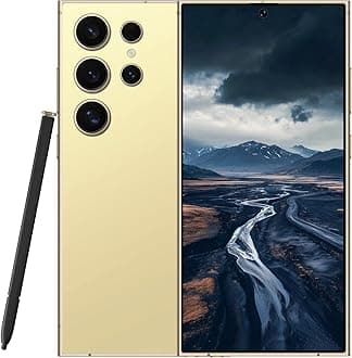 C24 Ultra Unlocked Cell Phones Smartphone Android 13 Phones 8+256GB/6.8" HD Screen/Dual SIM/108MP+48MP Camera/6800 mAh/Built-in Pen (Lemon)