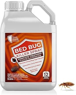 Bed Bug Killer Spray | 5 Litre | Complete Treatment to End Life Cycle of Bed Bugs, Eggs, Nymphs | Safe to Use On Mattresses, Bedding & Carpets | Non Staining & Low Odour | Quick & Easy Application