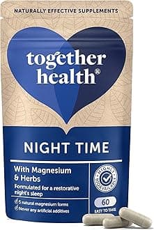 Together Night Time Complex – Health – Marine Magnesium – Griffonia & Hops Extracts – Vegan Friendly – Made in The UK – 60 Vegecaps