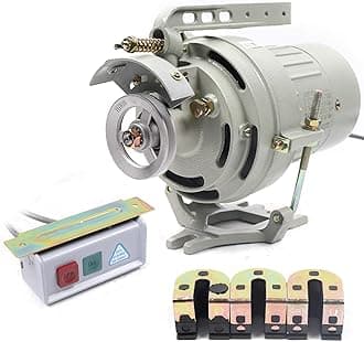 Industrial Sewing Machine Clutch Motor, 400W 3450RPM Electric Sewing Machine Motor with Belt Guard T12 Plug Clutch Motor Grey