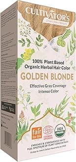 Cultivator's Organic Hair Colour, 100g - Golden Blonde, Professional Herbal Dye Powder For Unisex For Natural Looking Results Suitable For Men's Beard & Women's Hair