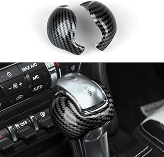 Gear Shift Knob ABS Cover Trim Carbon Fiber Grain for 2015 2016 2017 2018 2019 2020 2021 2022 2023 2024 2025 2026 Ford Mustang Accessories (Not for GT350 GT500)