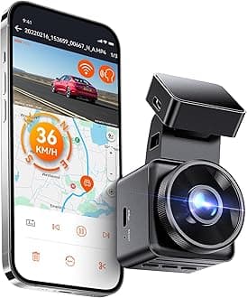 E1 Lite 1080P Dash Cam, Mini Car Camera with Night Vision, 60fps Dash Cam with GPS and Speed, Wi-Fi APP Control, Loop Recording, Voice Control, 24H Parking Mode, Support 512GB