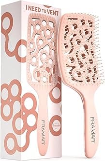Professional Vented Hair Brush – Curved Hair Brush For Faster Blow Drying, Vent Brush For Blow Drying, Less Breakage, Wet Hairbrush For Women – Heat Resistant - Champagne