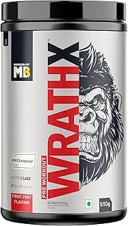 - Pre Workout WrathX with Creapure Powder, Nitroblaze & BioPerine (Fruit Fury, 510g, 30 Servings)