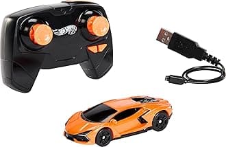 RC Toy Car, Remote-Control Lamborghini Revuelto in 1:64 Scale, Recharge with USB Cable, Races & Stunts On- and Off-Track with Turbo Boost, HWW55