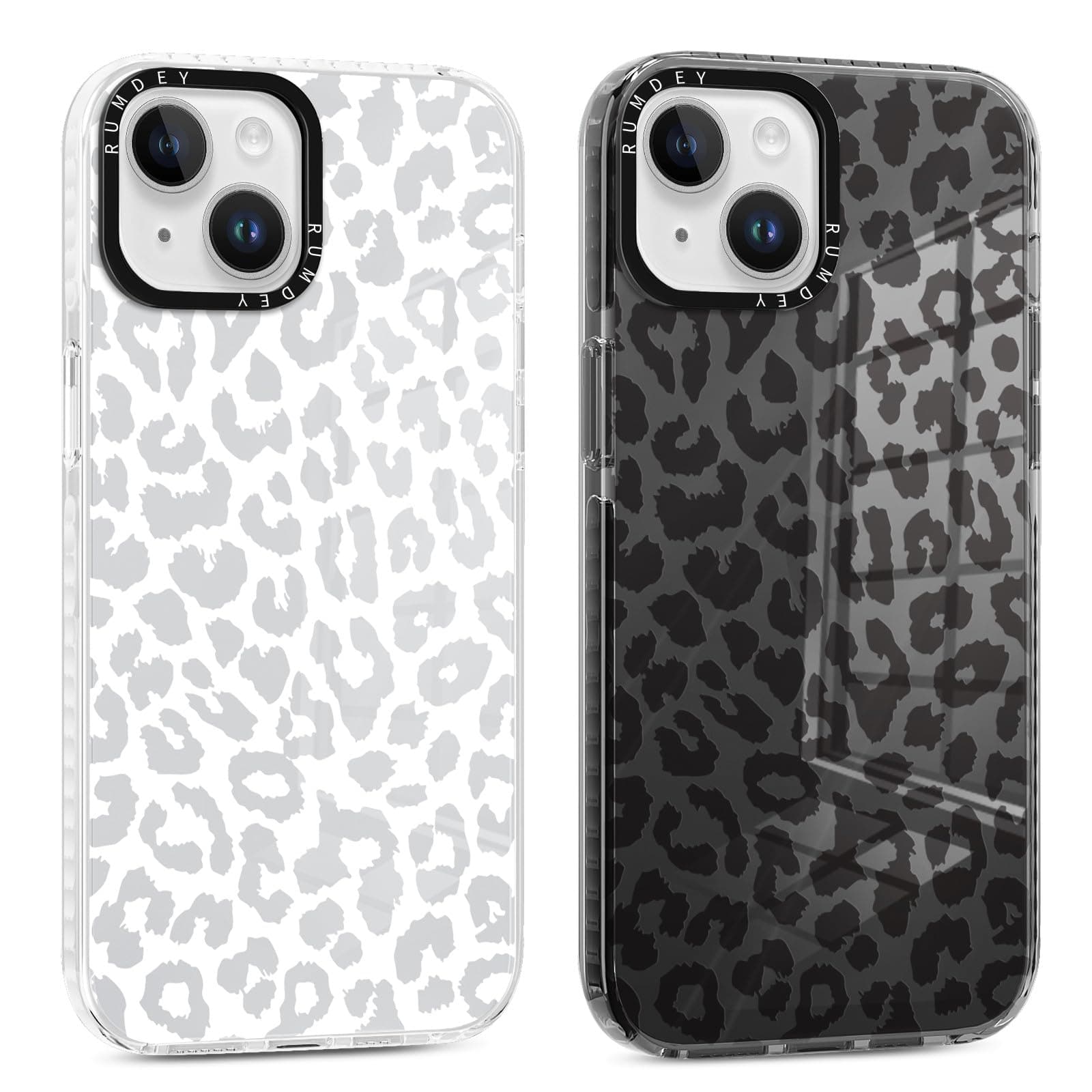 2 Pack Cheetah Print Cases for Apple iPhone 13 / iPhone 14 Case 6.1 inch, Clear Cute Coquette Fashion Leopard Patterns for Girls Women Funda with Shockproof Protection Silicone Soft TPU Cover