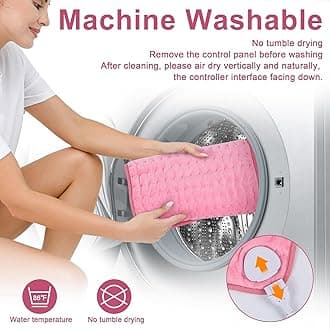 Deepsoon Heating Pad-Electric Heating Pads for Back,Neck,Abdomen,Moist Heated Pad for Shoulder,Knee,Hot Pad for Pain Relieve,Dry&Moist Heat & Auto Shut Off(Light Pink,33''×17'')