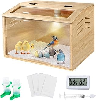 15.75” x 11.81” x 11.81” Chicken Brooder Box, Chick Brooder, Quail Coops, Snakes, Lizards, Turtles & Small Animals, Suitable for Chicken Coops, Baby Chicken Supplies & Nesting Boxes