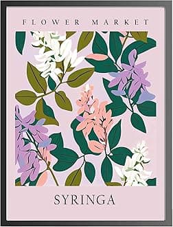 Syringa Art Print, Flower Market Poster Wall art Decor, Botanical Floral Artwork for Bedroom, Bathroom, Living room Decoration (Syringa, 24x36 inches (Unframed))