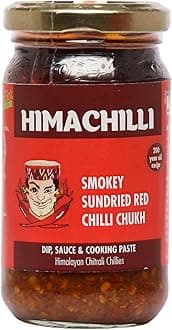 HIMACHILLI Smokey Red Chilli Dip, Marinade, Chutney and Pickle. Spicy with every little bite-200 gms Chukh.