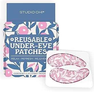 Studio Oh! Reusable Under-Eye Patches, Puffy Eyes Treatment and Under Eye Masks Skincare, 100% Silicone Eye Patches, Pairs with Favorite Serums or Creams, Blushing Dahlias