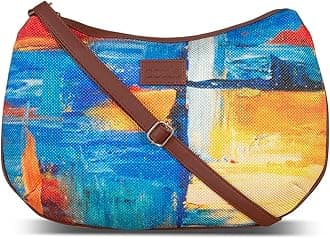 ZOUK 100% PeTA Approved Vegan Leather Abstract Amaze Print Shoulder Bag For Women