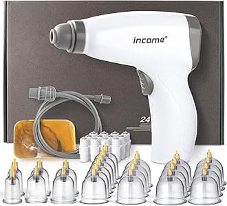 Scienlodic 24pcs Cupping Sets, Portable Electric Cupping Therapy Set Machine with Pump, Professional 24 Vacuum Suction Cups, Electric Universal Cupping Kit for Homeuse