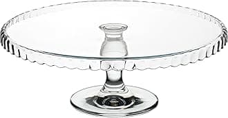 Cake Stand, Round, Glass, Feet, 1 Level, Polished, 33cm x 33cm x 13.5cm