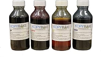 KOPYBAKE Edible Printer Inks, Compatible with Epson and Canon Edible Printers, - Cyan, Magenta, Yellow and Black, 100 ML