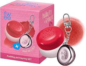 fwee Blurry Pudding Pot + Keychain SET | Airbrushed Blush & Lip, Buildable Pigment, Long-lasting, Lightweight, Easy to Blend, Natural Soft Matte Finish Makeup – Ambitious (Warm Red) | 0.17 oz