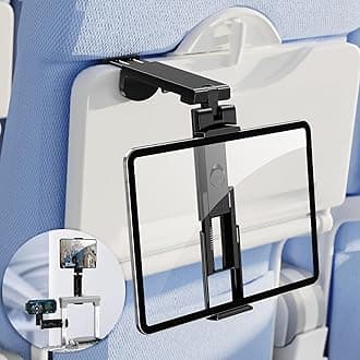 Airplane Tablet Holder Mount, Long Flight Essentials Travel Accessories for iPad, Foldable Tablet Stand for Plane Seat Back, Best Gifts for Travelers women, Fit for iPad, Phone, Switch, kindle