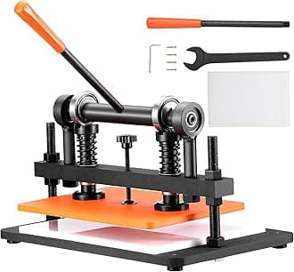 Leather Cutting Machine, 36x26cm Embossing Sheet Manual Puncher,11.9mm Pressure Stroke Leather Embossing Machine, Punching Machine with Double Steering Shafts for Various Materials