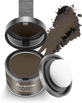 Acomler Instantly Root Cover Up Hairline Shadow Powder, Root Touch Up Hair Powder, Dark Brown for Hair Slimming Powder Grey Cover for Women Eyebrows, Beard Line