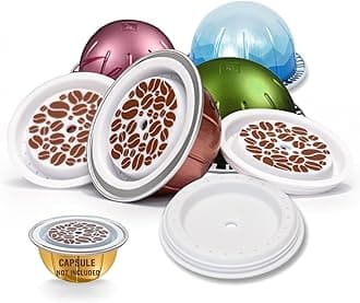 Reusable Lidss For Nespresso, 5 Pcs Food Grade Silicon For Nespresso Reusable Pods, Refillable Pod,Compatible with Nespresso