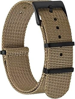 Nylon Watch Bands for Men, One-Piece Military Watch Straps, 18mm 20mm 22mm