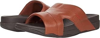 Men's Fit Flop Freeway Pool Slide In Leather Sandals in Black