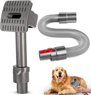 Groom Tool for Dyson Pet dog Attachment Brush compatible with Dyson V7 V8 V10 V11 V15 Vacuum Cleaners,with Trigger Lock & Extended Vacuum Hose