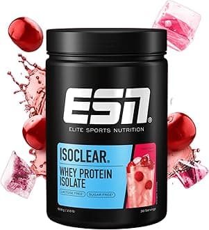 ESN ISOCLEAR Whey Isolate Protein Powder, Fresh Cherry, 908 g, Protein Slime with Delicious Fruity Flavor, Light Whey - Made in Germany