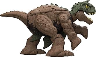 Mattel Jurassic World Fierce Changer 2 in 1 Dinosaur Action Figure Double Danger Toy - Transform Stegosaurus to Carnotaur in 11 Steps
