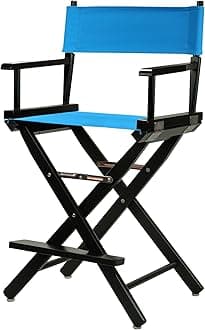 24" Director's Chair Black Frame-Turquoise Canvas