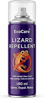 EcoCare Lizard Repellent Spray for Home, Office, Godowns | 100% Non-Toxic | Kids & Pets Safe, Skin-Safe | No Kill Just Repel | 60 Days Long Protection India's 1st Repellent Aerosol Based) 180ml