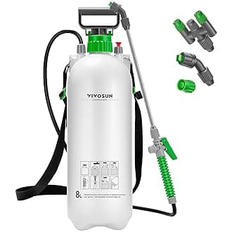 2.1 Gal/8L Pump Sprayer, Garden Water Sprayer for Plants, Weeds & Lawn Care, with 3 Nozzles, 50'' Long Hose & Pressure Relief Valve