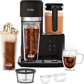 3-in-1 Single-Serve Iced and Hot Coffee/Tea Maker with Blender with Reusable Filter, Scoop, Recipe Book, 2 Tumblers, Lids and Straws, Black
