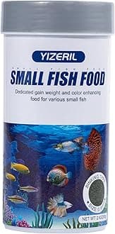 yizeril Small Fish Food -Slow Sinking Pellets All Natural Protein Micro Pelle...