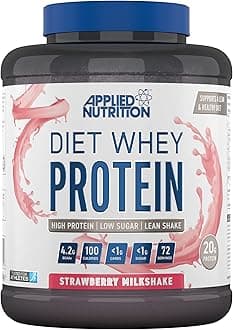 Diet Whey High Protein Powder Supplement Low Carb & Sugar for Weight Management with CLA Gold L Carnitine Green Tea (1.8kg - 72 Servings) (Strawberry Milkshake)