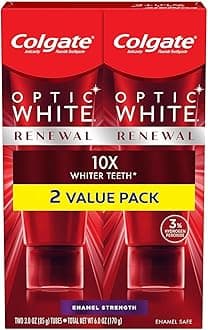 Optic White Renewal Teeth Whitening Toothpaste, Enamel Strength, 2 Pack, 3 Oz Tube