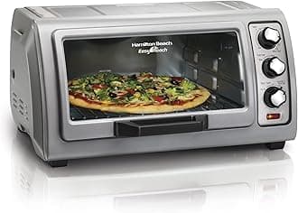 6 Slice Countertop Toaster Oven With Easy Reach Roll-Top Door, Bake, Broil & Toast Functions, Auto Shutoff, Silver (31127D)