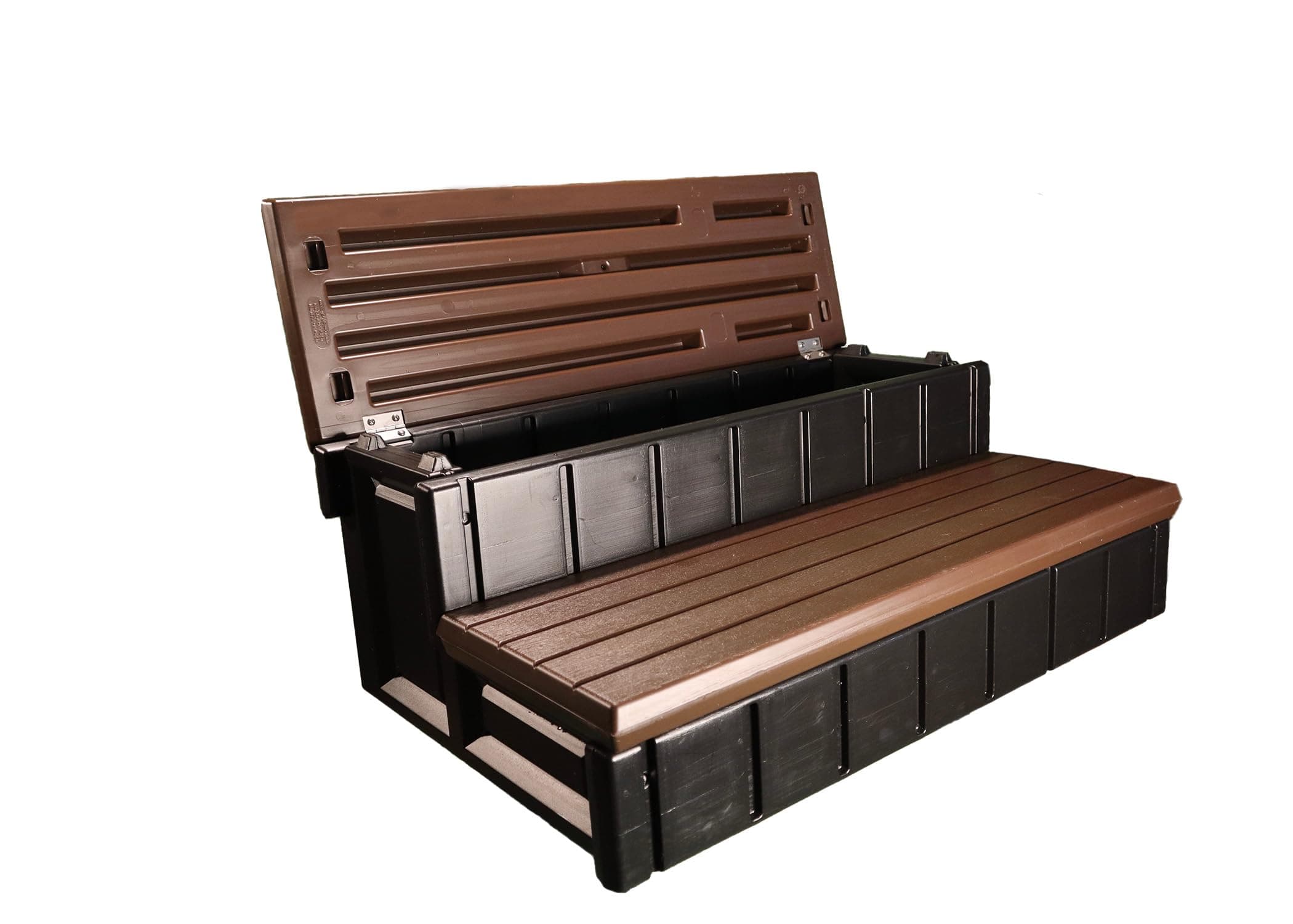 Confer Plastics Storage Step for Spas and Hot Tubs: Durable, Multi-Functional, and Made in The USA - Espresso