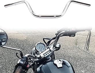 AnXin Motorcycle 7/8 Drag Handlebars High-Rise Tracker Handle Bars Universal For Sportster XL 883 1200 Cruiser Bobber Custom Chopper Softail Dyna Tour Glide Road CG125 Chrome