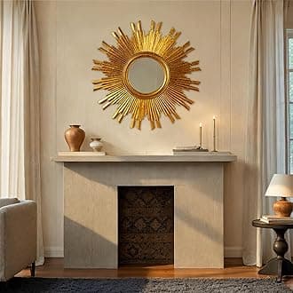 Creative Co-Op Gold Sunburst Mirror