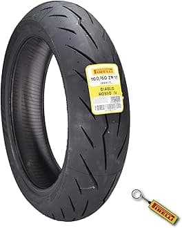 Pirelli Diablo Rosso IV 180/55-17 73W Rear Motorcycle Tire - High Performance, Durable, & Reliable Tire for Super Sport Bikes w/Keychain