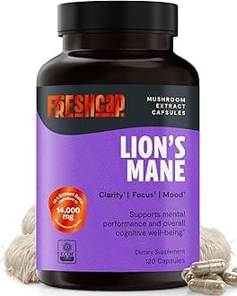 Lion's Mane Supplement - Natural Nootropic for Brain Health, Cognition and Mood- Two Month Supply (120 Capsules) - Organic and Dual Extracted 1000 mg